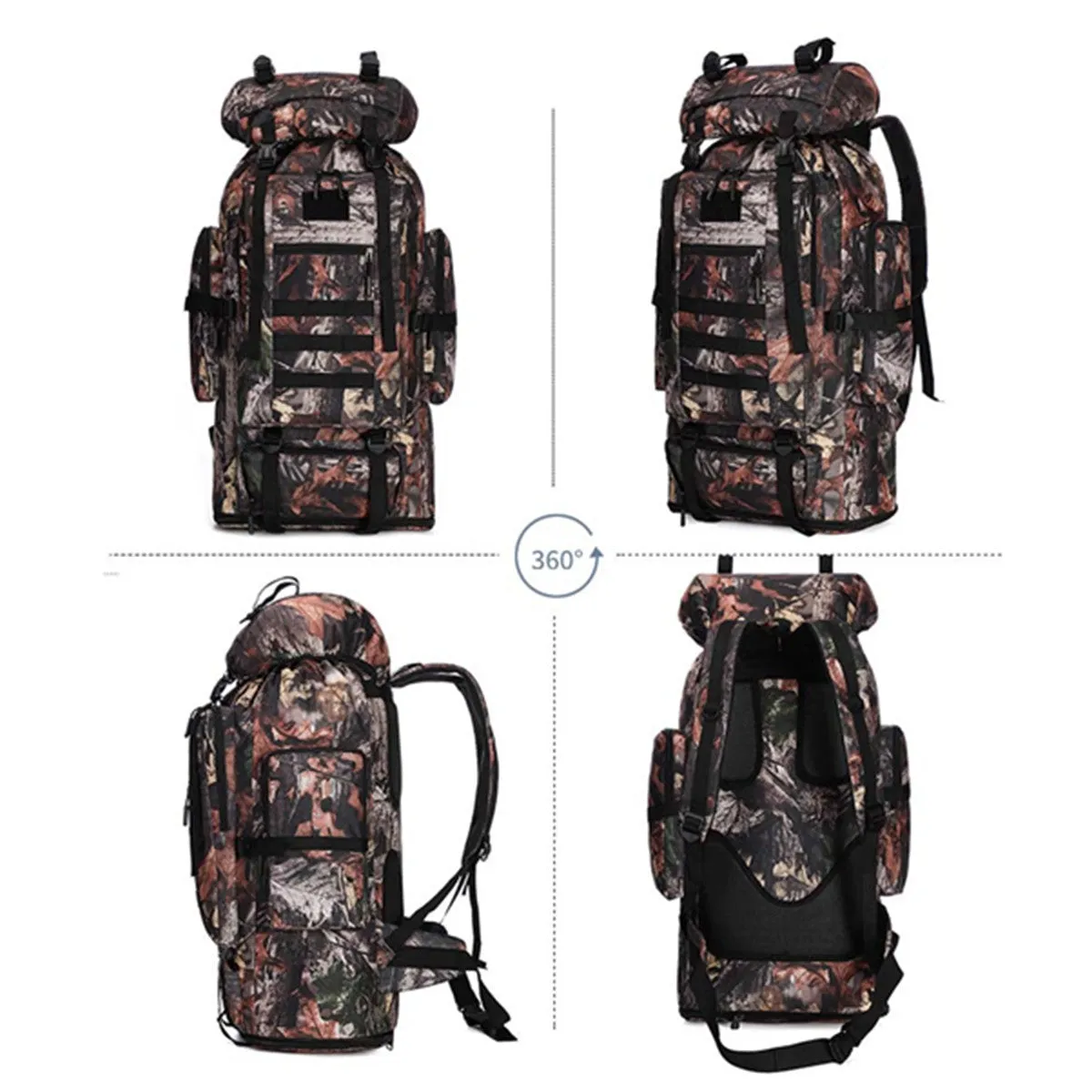 100L Large Capacity Military Tactical Backpack Outdoor Hiking Climbing Camping Bag Travel Rucksack