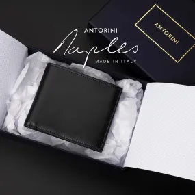 10cc Bifold Wallet in Black, ANTORINI Naples