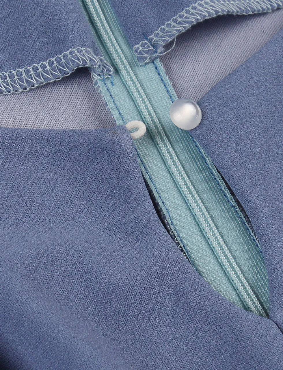 1950s Blue Puff Sleeve Vintage Styel Party Dress