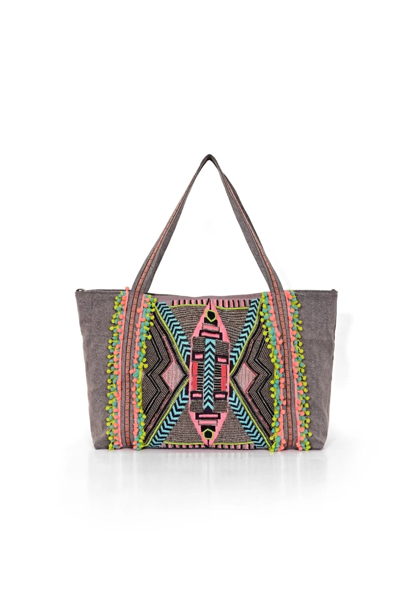 ABF19024 Hand Beaded Gargoyle Embellished Tote