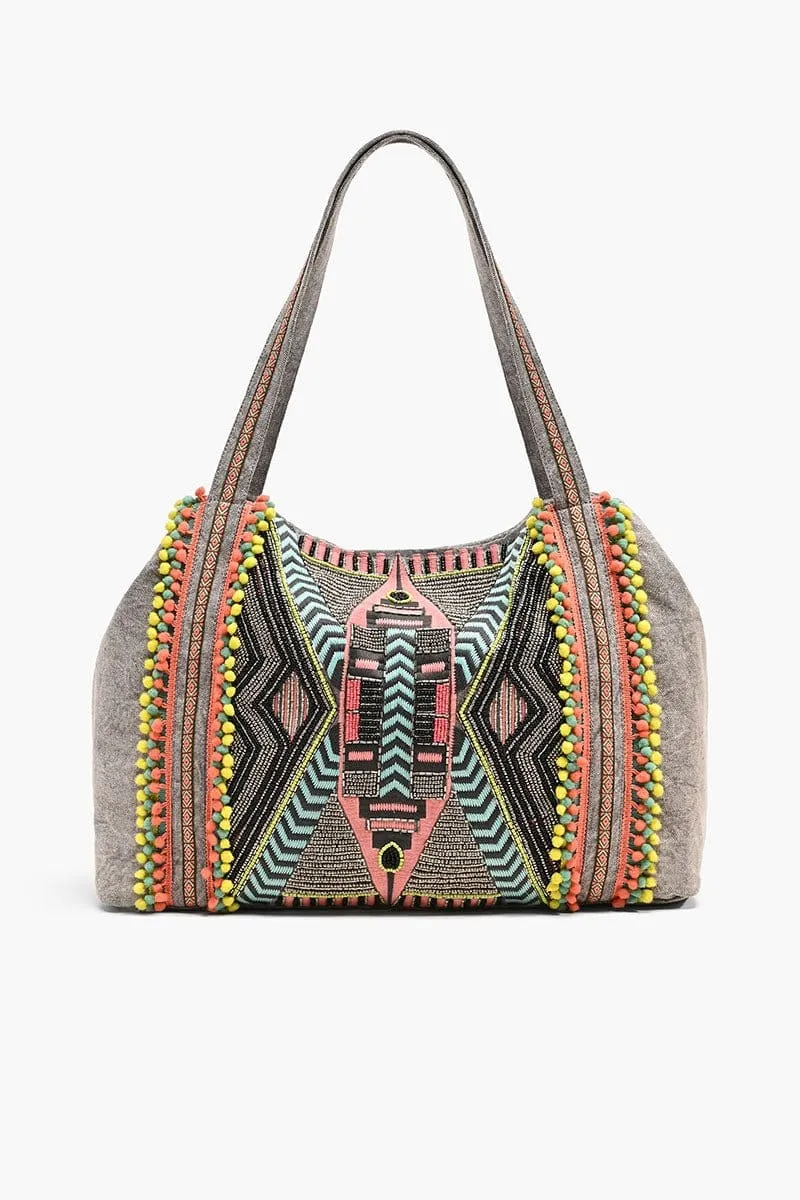 ABF19024 Hand Beaded Gargoyle Embellished Tote
