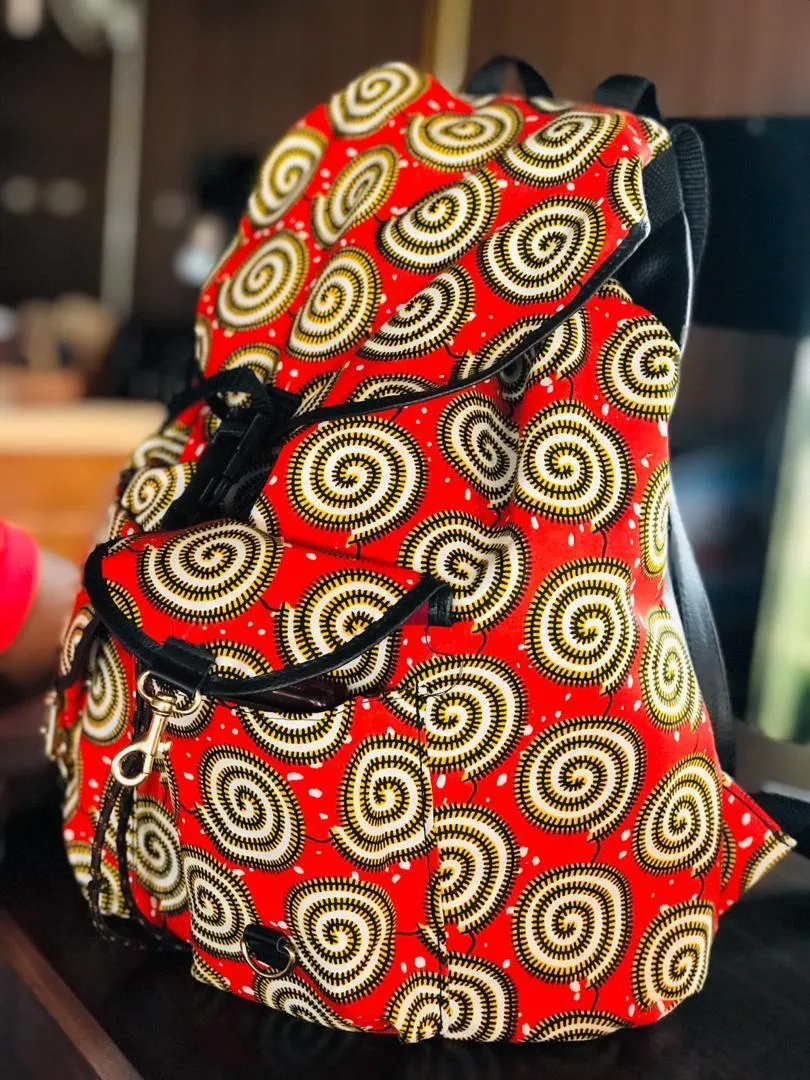 African Print Backpack