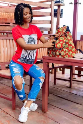 African Print Backpack