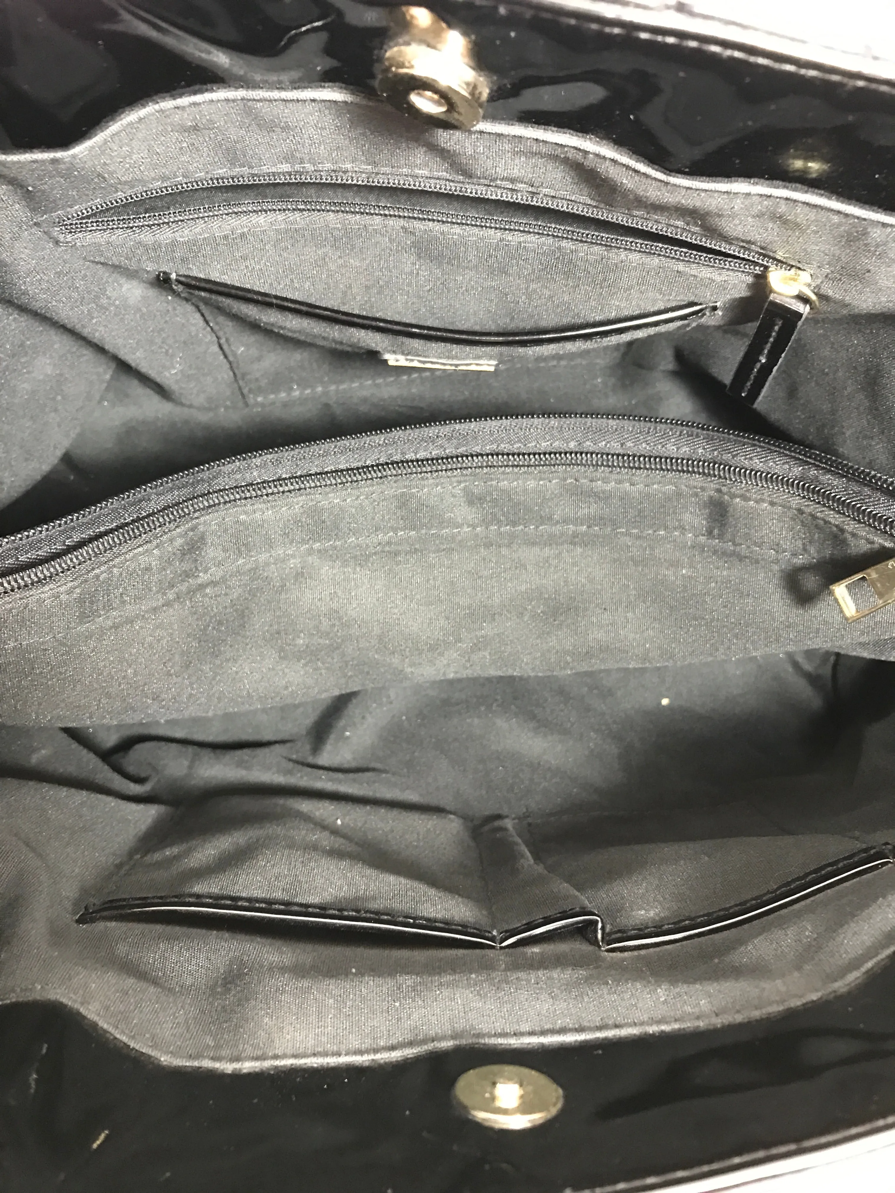 ALDO Black Large Patent Shoulder Bag | Pre Loved |