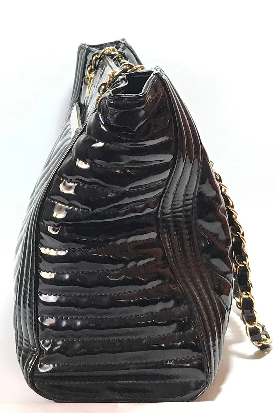 ALDO Black Large Patent Shoulder Bag | Pre Loved |
