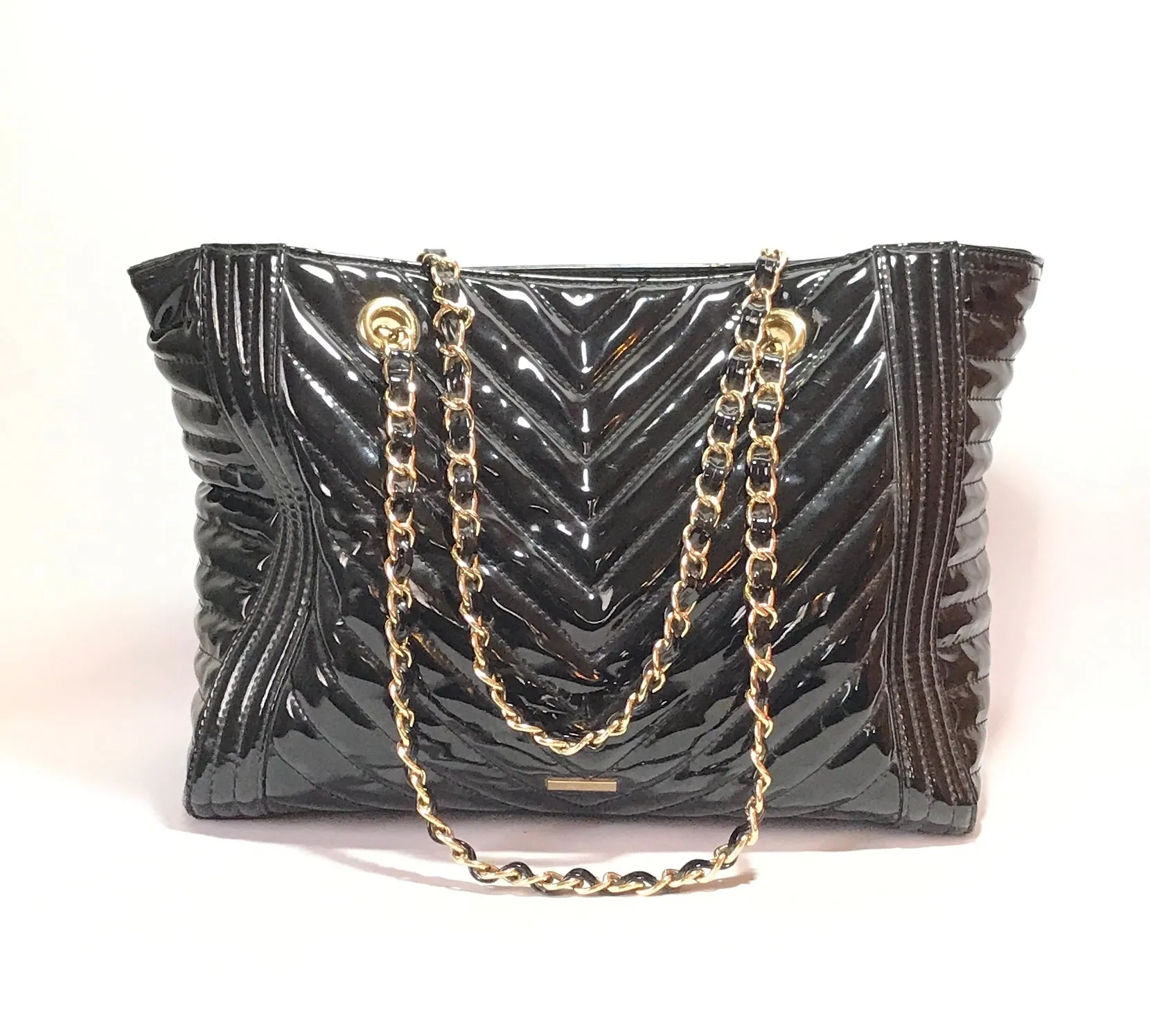 ALDO Black Large Patent Shoulder Bag | Pre Loved |
