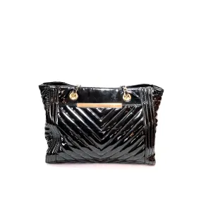 ALDO Black Large Patent Shoulder Bag | Pre Loved |