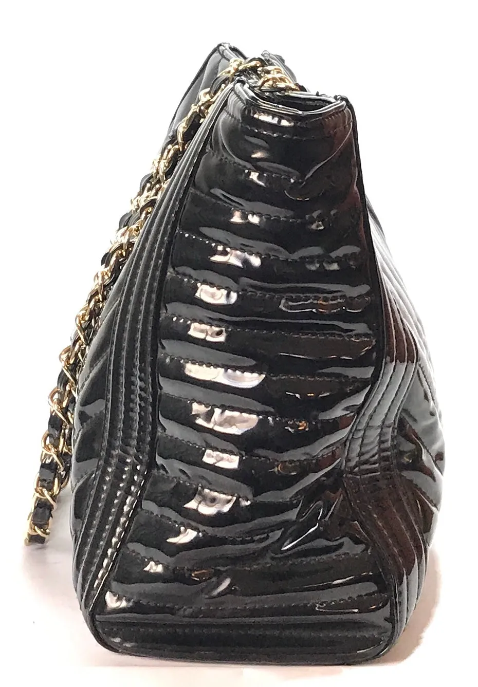 ALDO Black Large Patent Shoulder Bag | Pre Loved |
