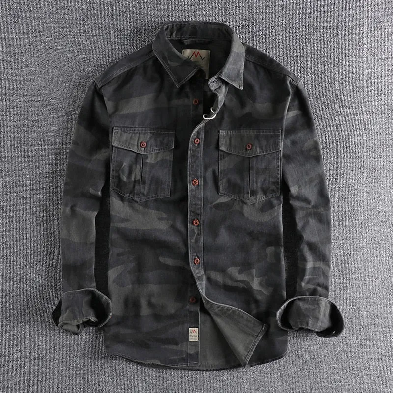 Antonios Camouflage Cargo Shirt Men