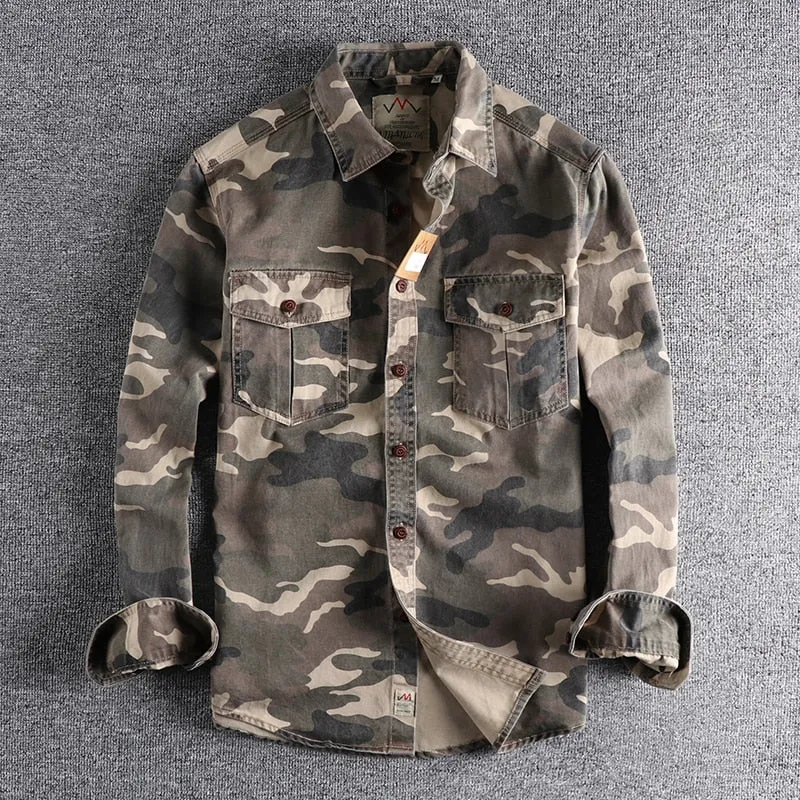 Antonios Camouflage Cargo Shirt Men