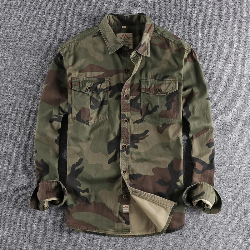 Antonios Camouflage Cargo Shirt Men
