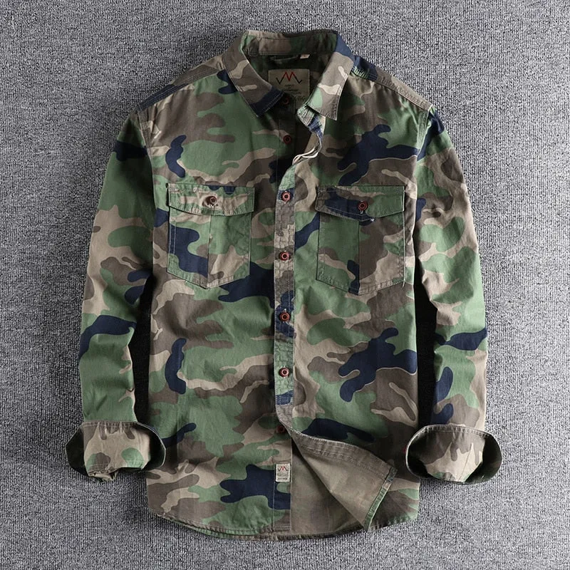 Antonios Camouflage Cargo Shirt Men