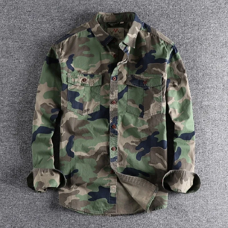Antonios Camouflage Cargo Shirt Men