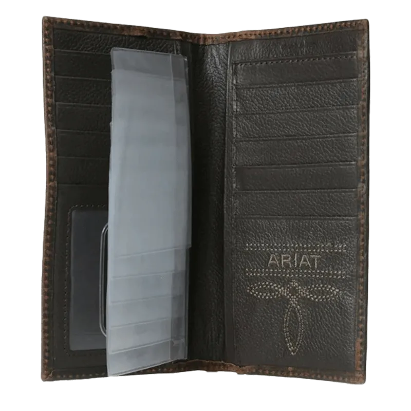 Ariat Tan Embroidered Bi-fold Aztec Inlay Wallet