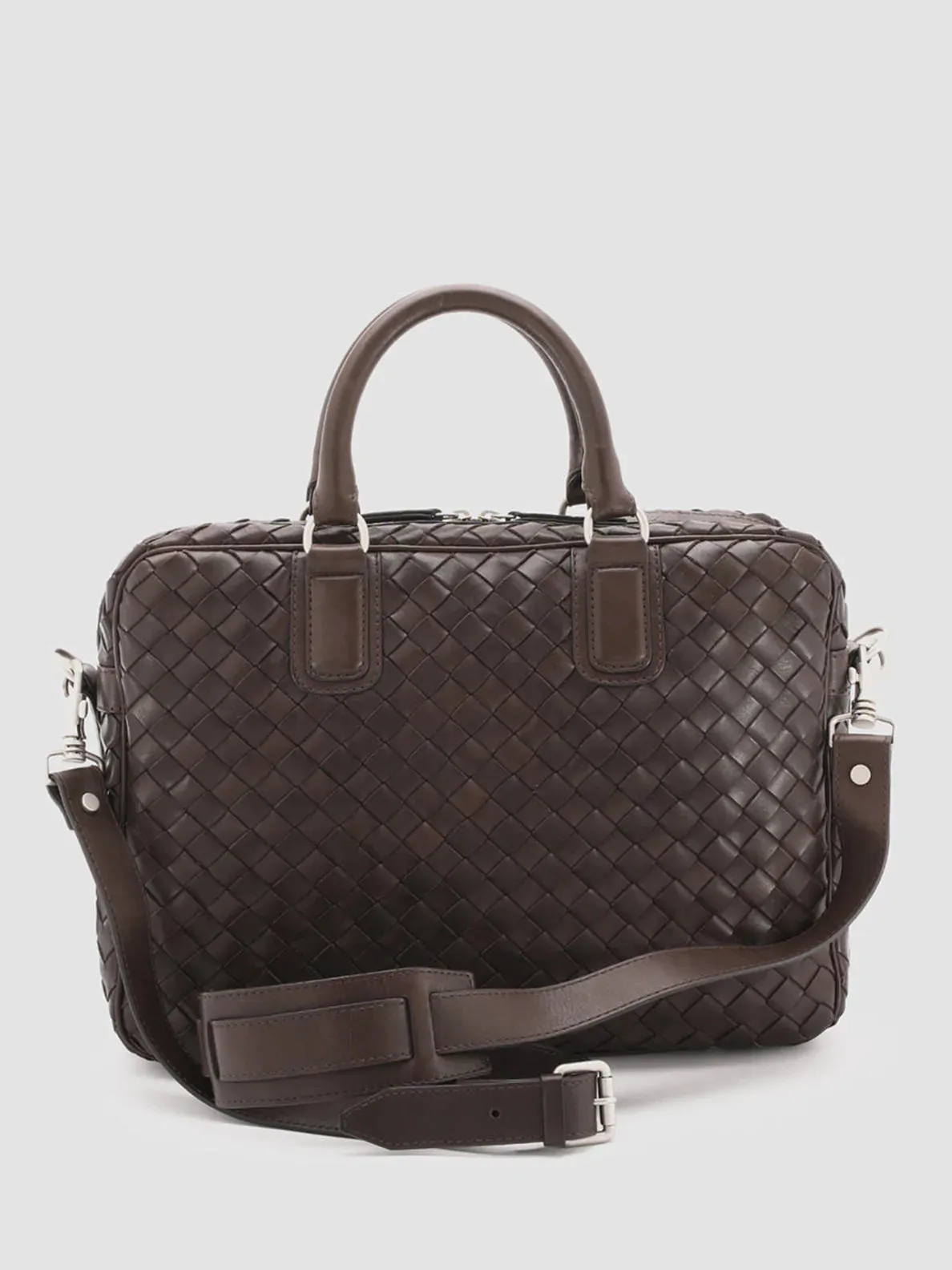 ARMOR 011 - Brown Woven Woven Leather Bag