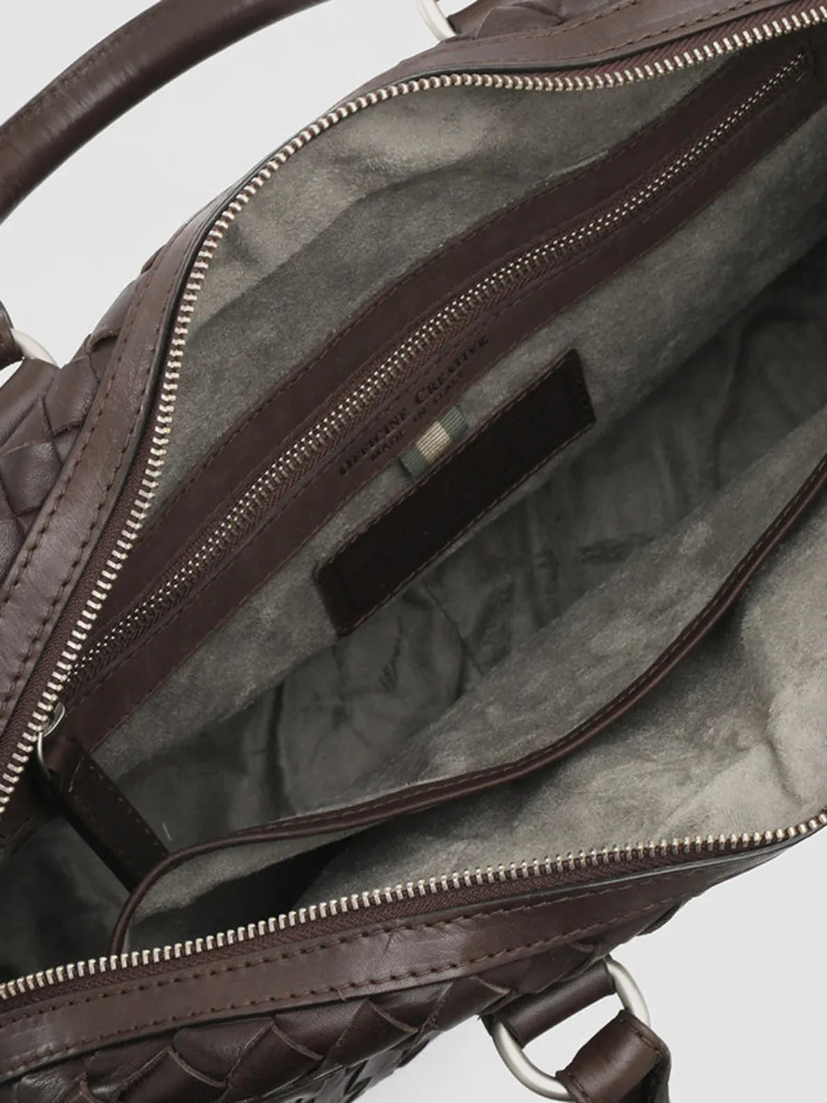 ARMOR 011 - Brown Woven Woven Leather Bag