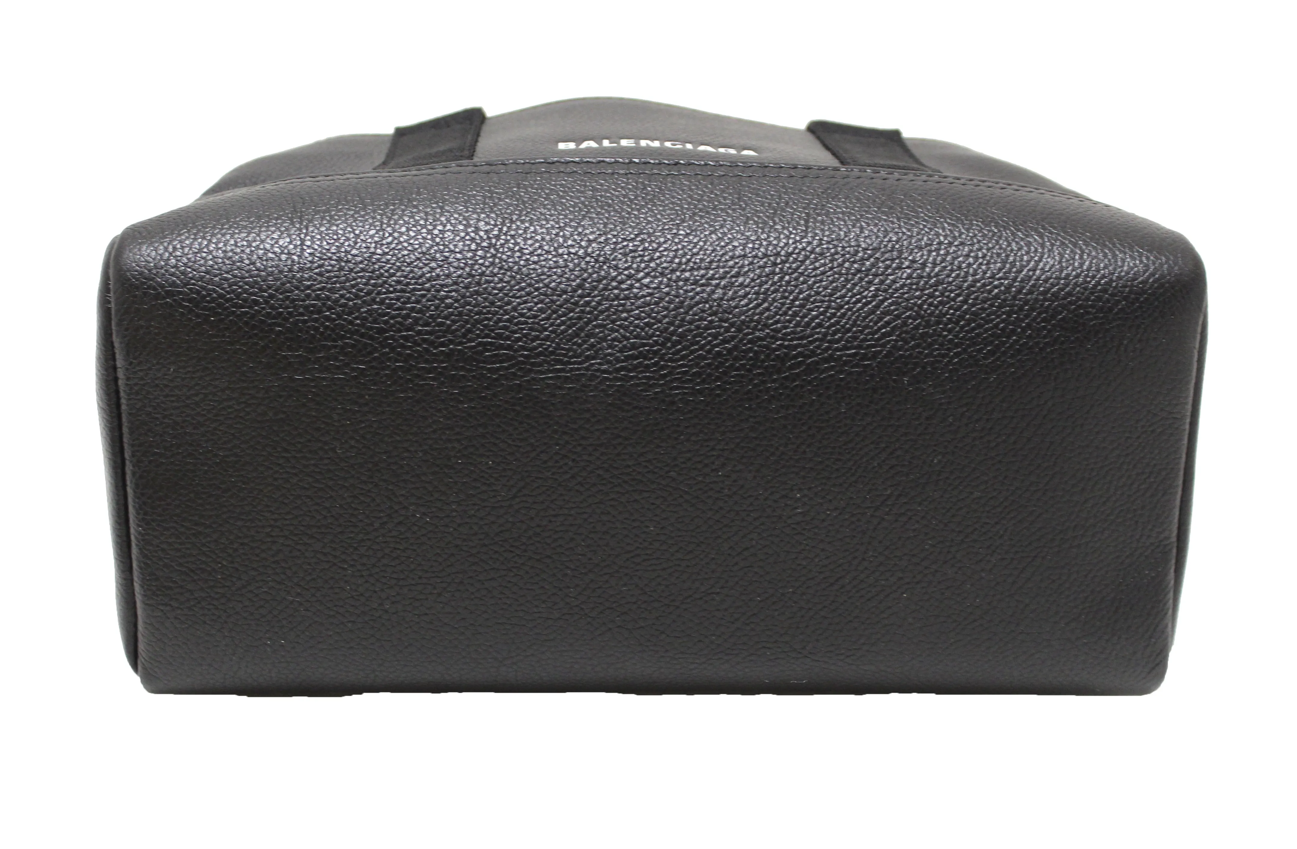 Authentic Balenciaga Black Grained Calfskin Leather Explorer Small Duffle Bag