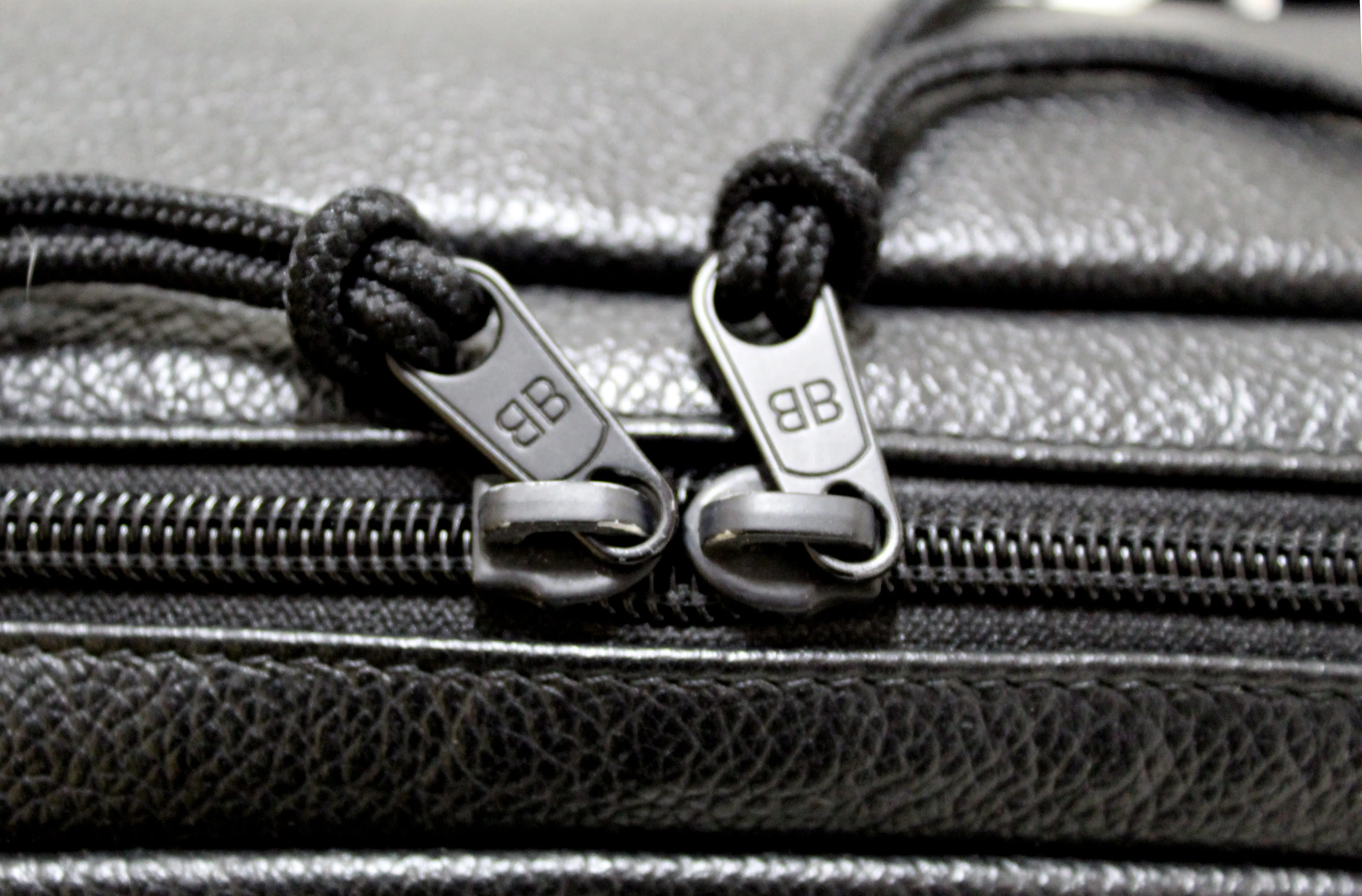 Authentic Balenciaga Black Grained Calfskin Leather Explorer Small Duffle Bag