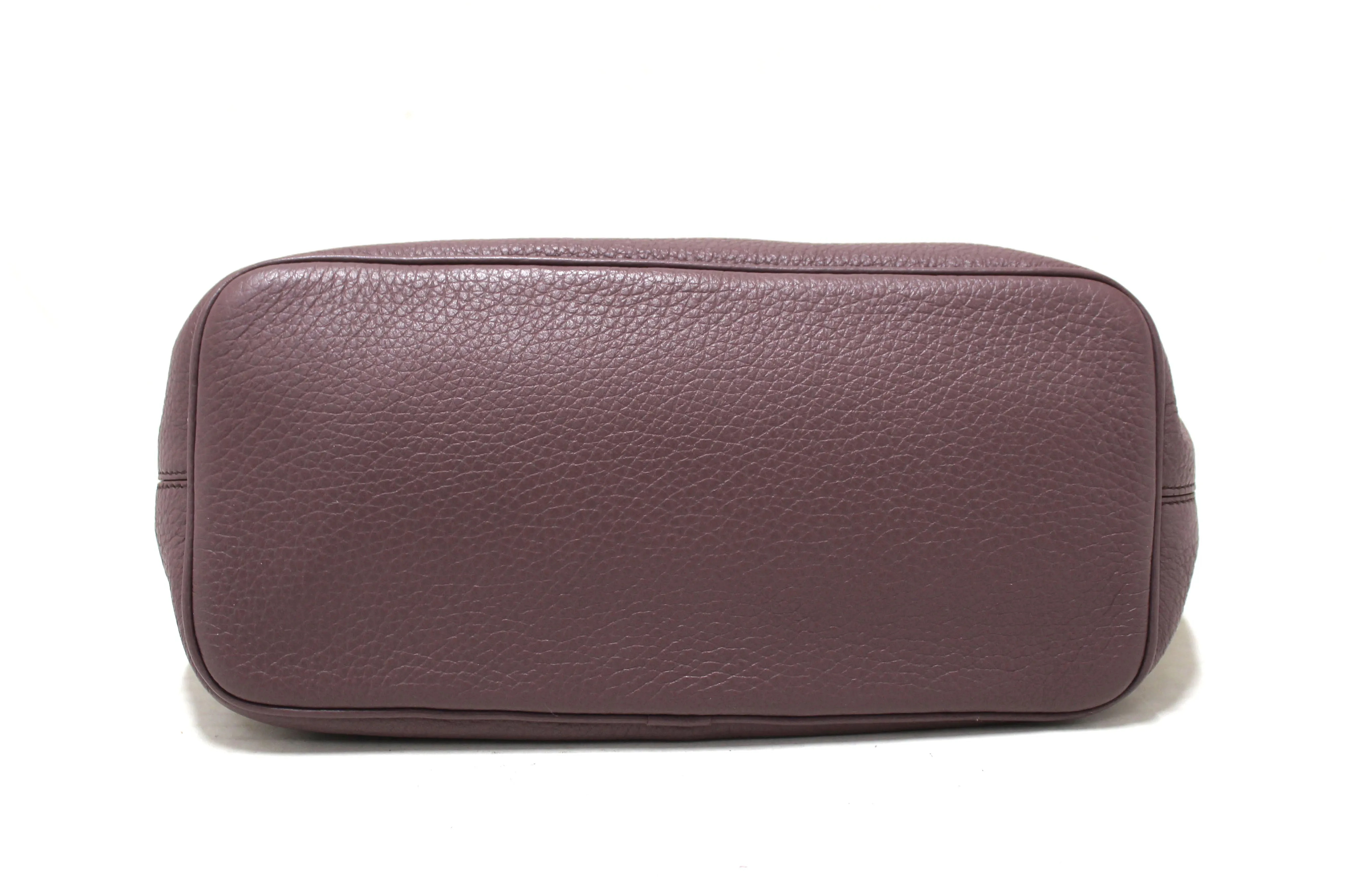 Authentic Bottega Veneta Purple Leather Small Hobo Shoulder Bag