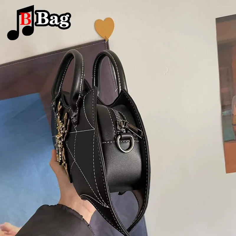 Bat Wing Shaped Rhinestone Spider Handbag
