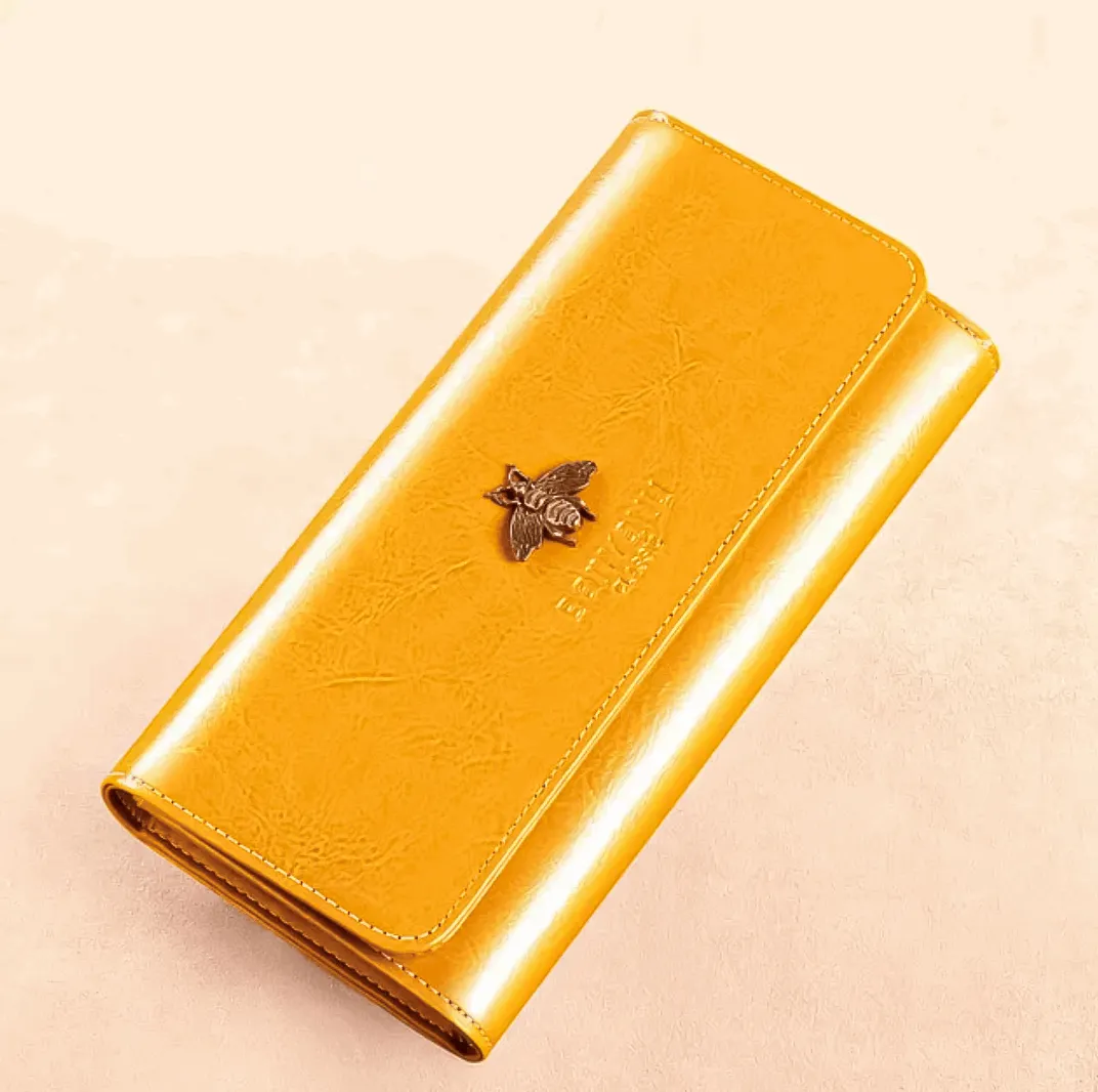 Bee Luxury Leather Wallet - RFID blocking
