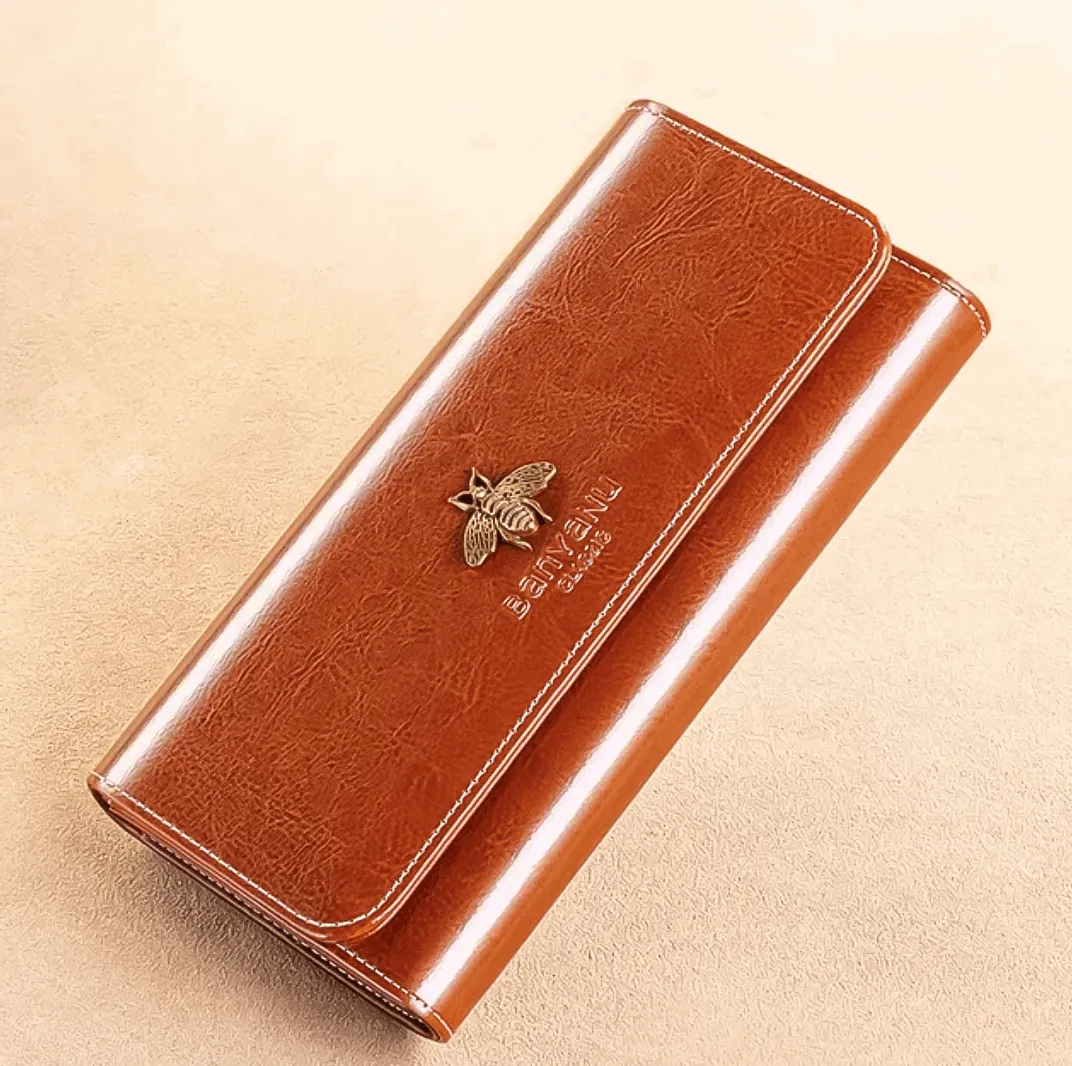 Bee Luxury Leather Wallet - RFID blocking