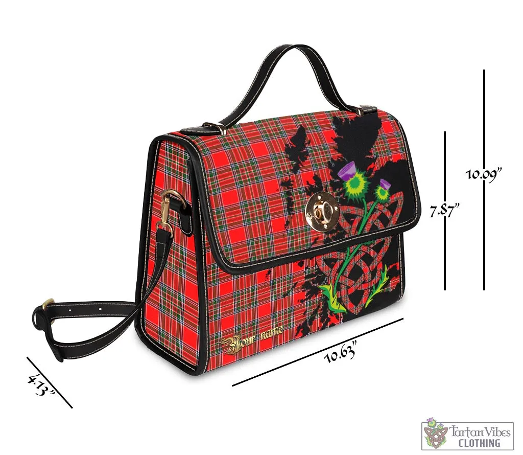 Binning Tartan Waterproof Canvas Bag with Scotland Map and Thistle Celtic Accents