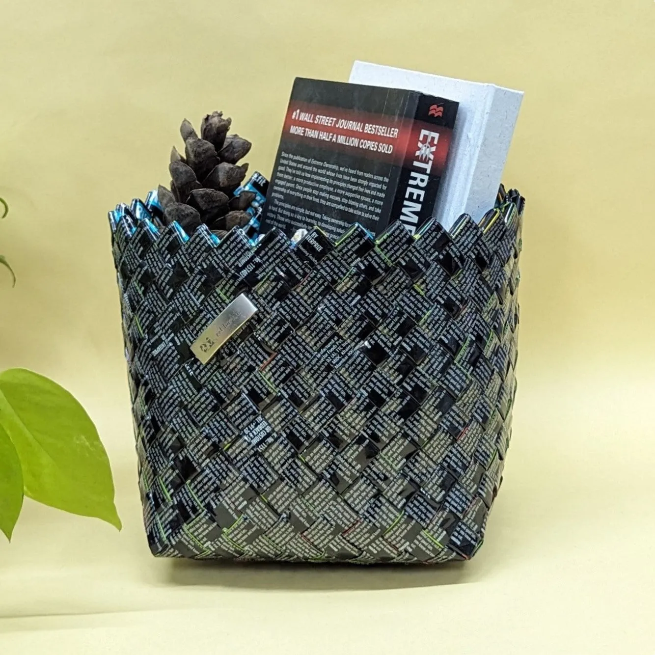 Black and White Large Basketry Deco Storage (BDSL0924-001) PS_W