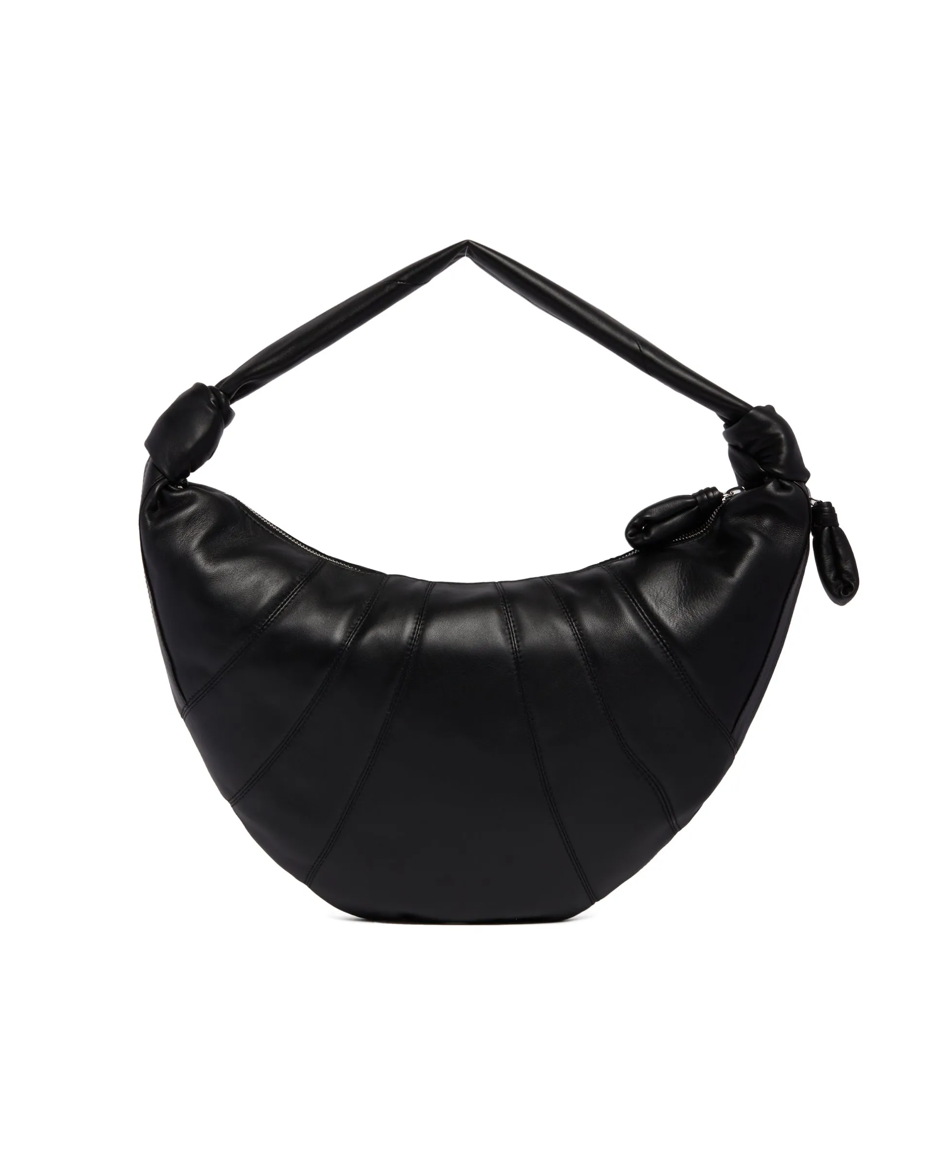 Black Leather Croissant Bag
