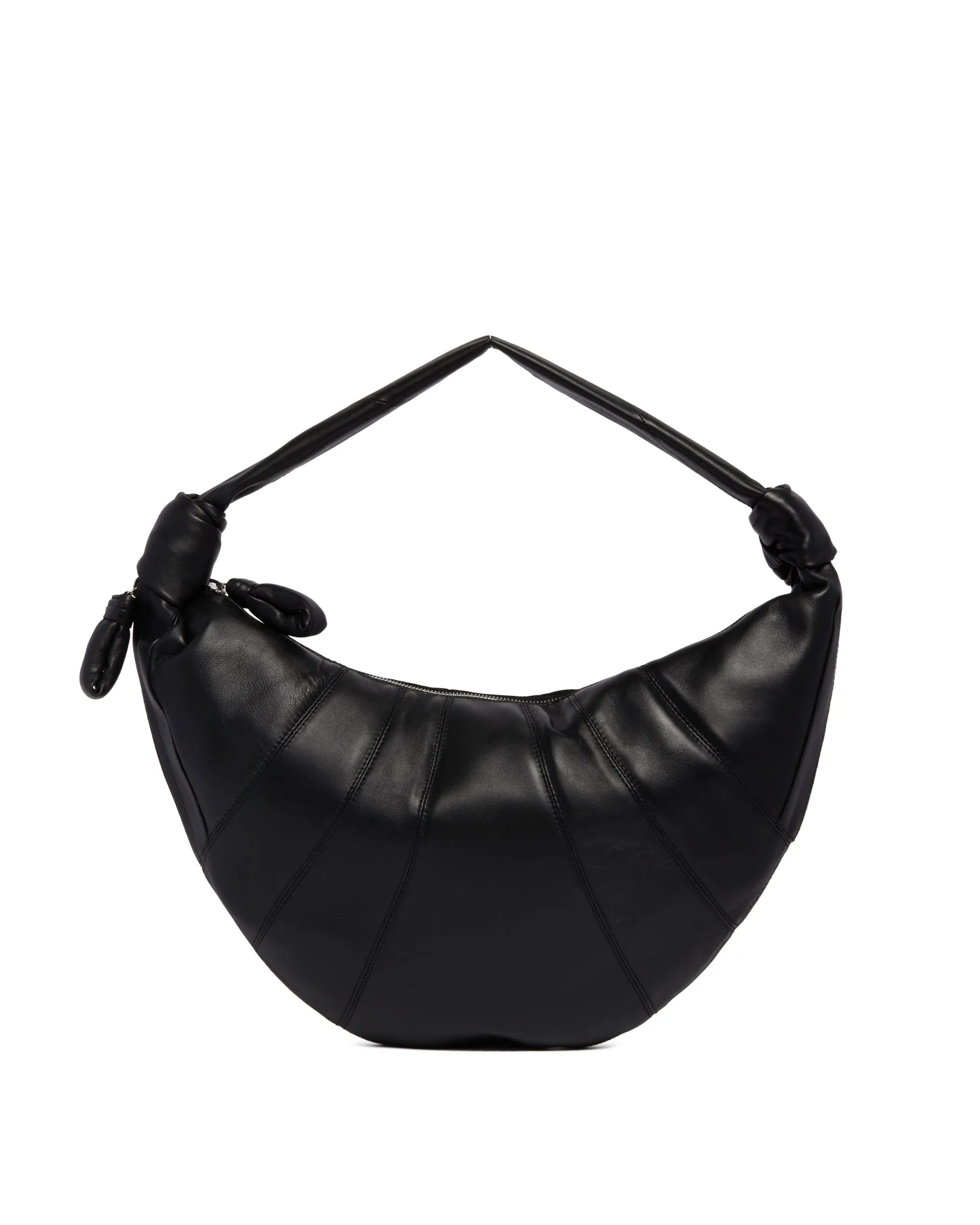 Black Leather Croissant Bag