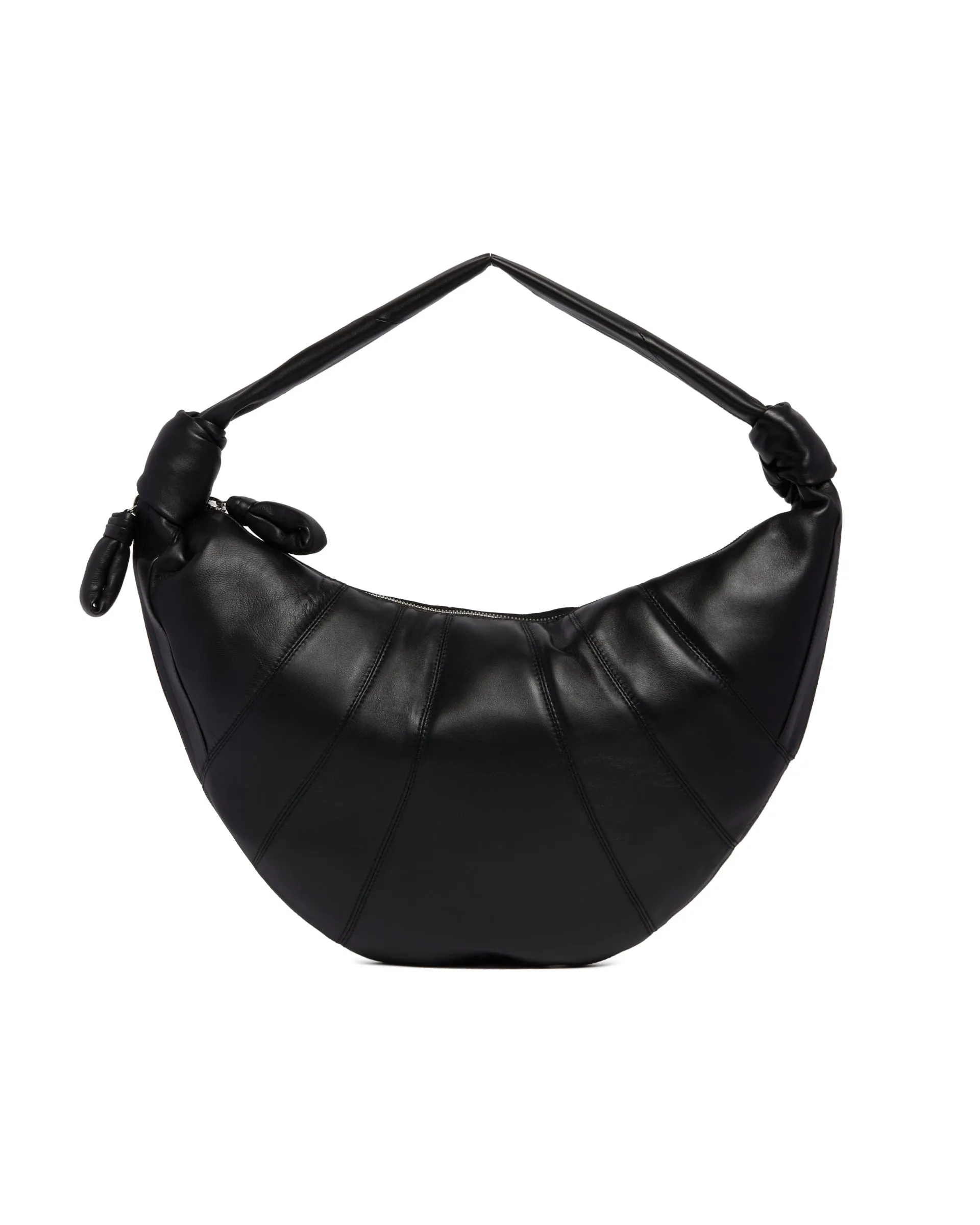Black Leather Croissant Bag