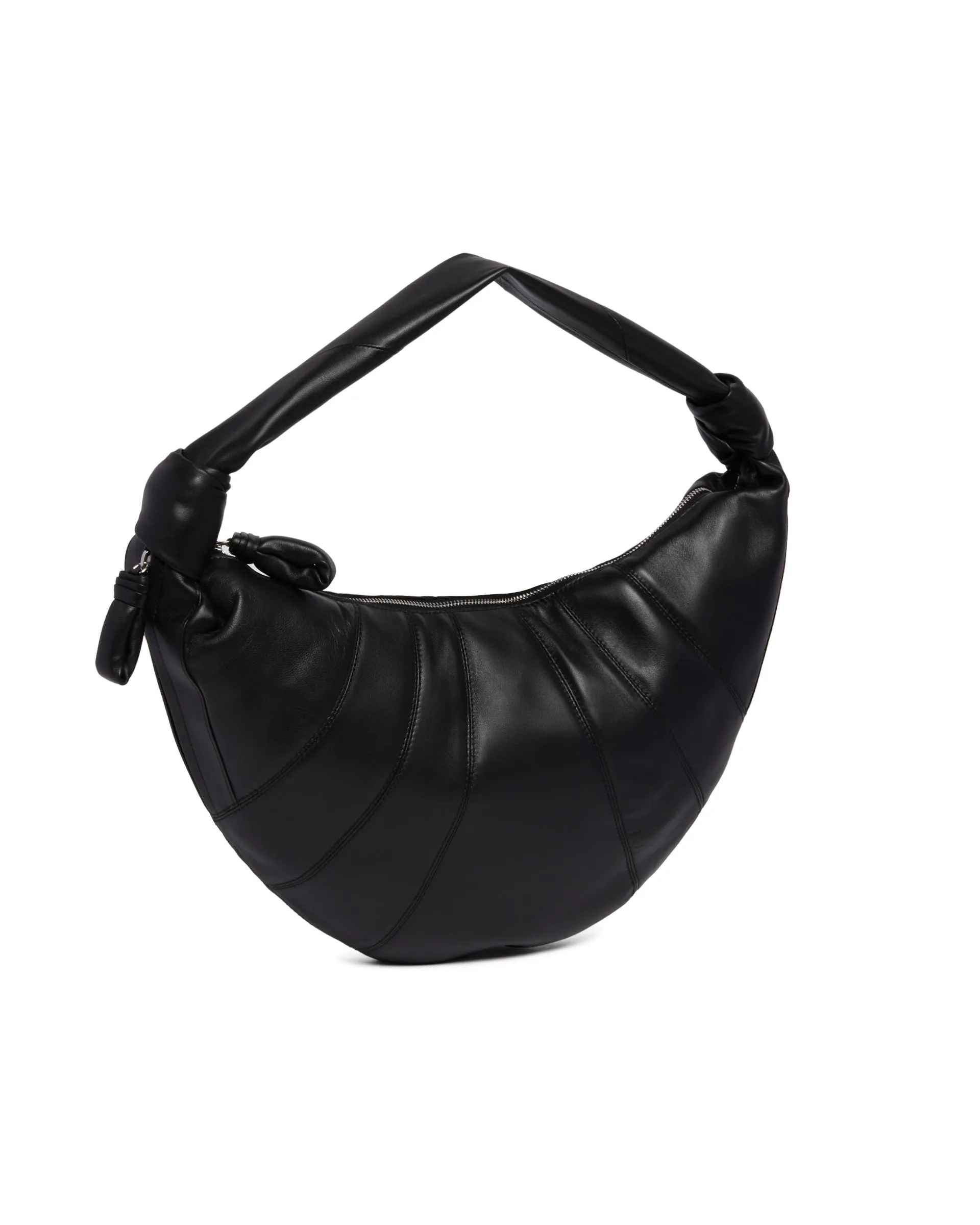 Black Leather Croissant Bag