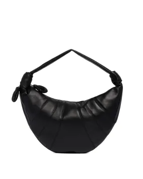 Black Leather Croissant Bag