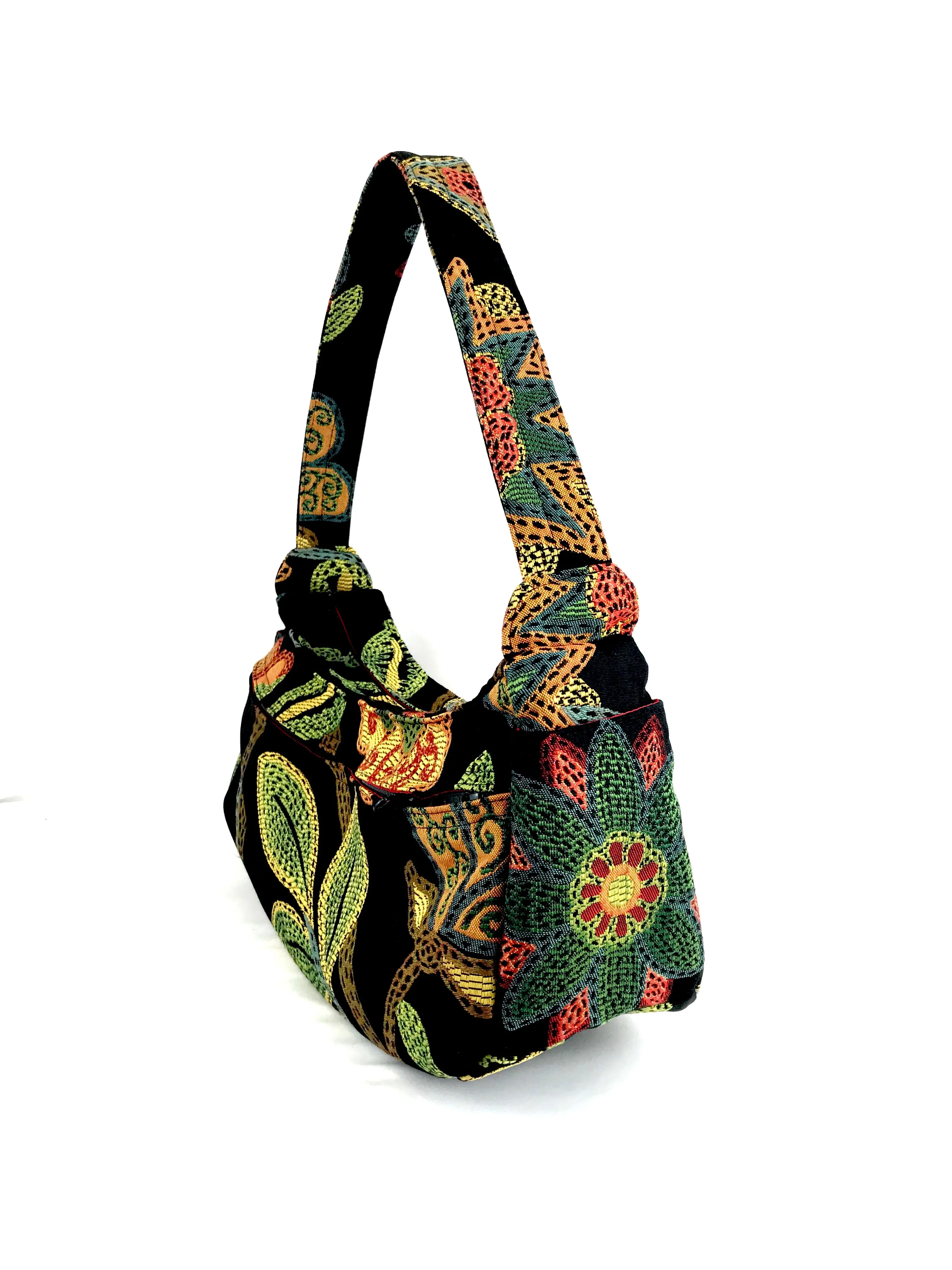 Boat Bag,  Large, in Vintage Black Floral Jacquard