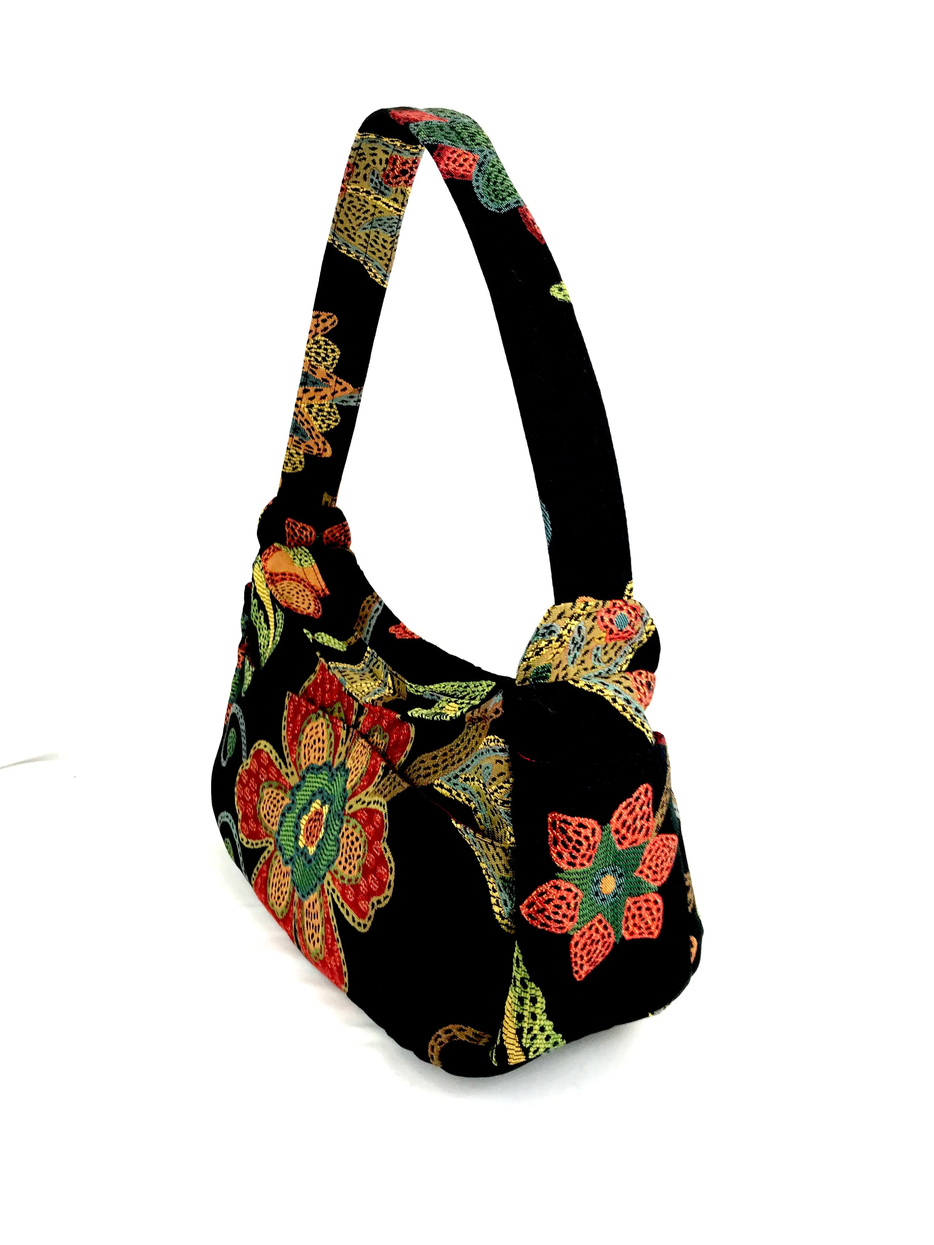 Boat Bag,  Large, in Vintage Black Floral Jacquard