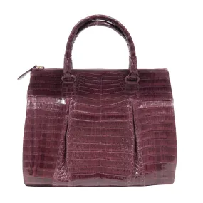 Bordeaux Crocodile Crossbody Bag