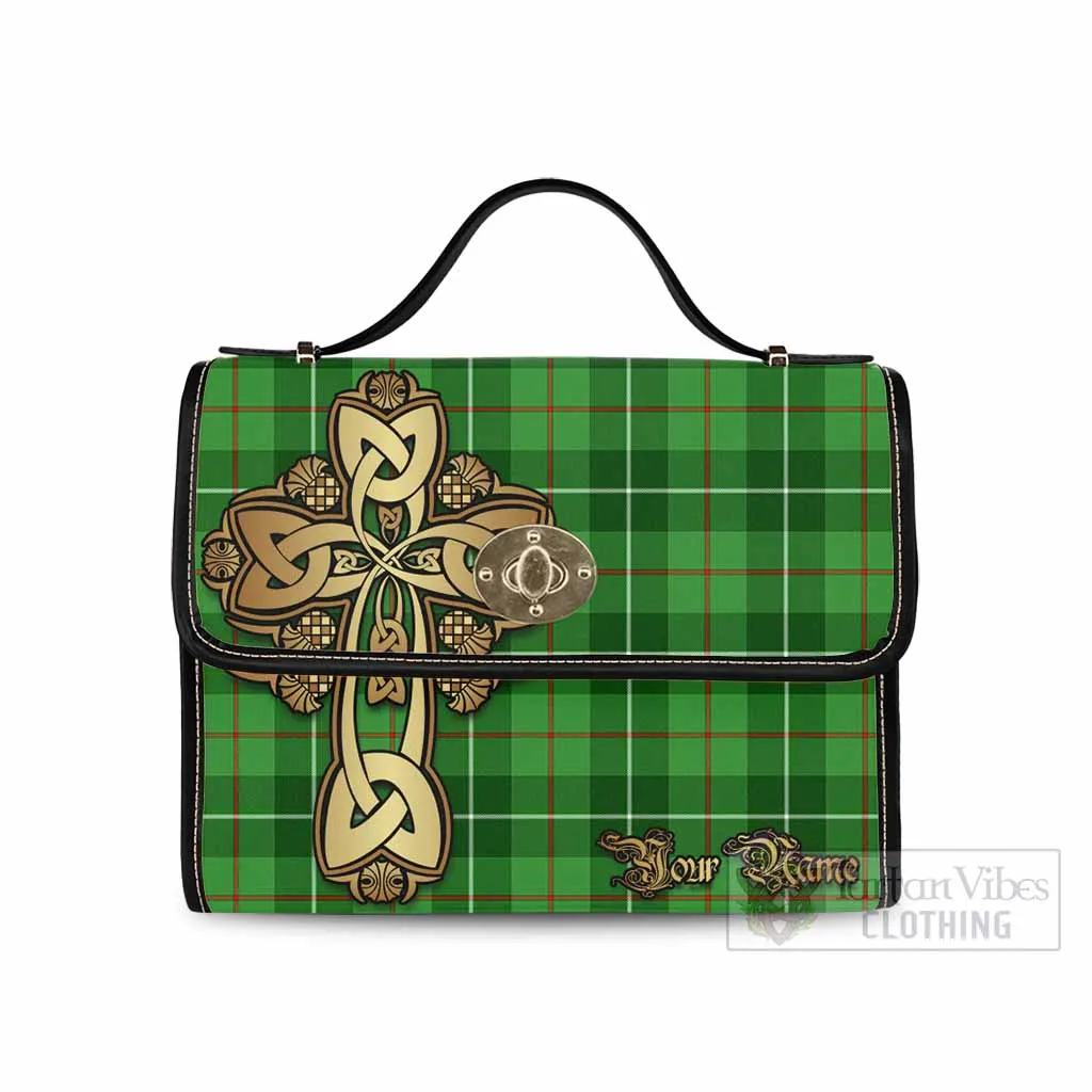 Boyle Tartan Waterproof Canvas Bag Golden Thistle Celtic Cross Style