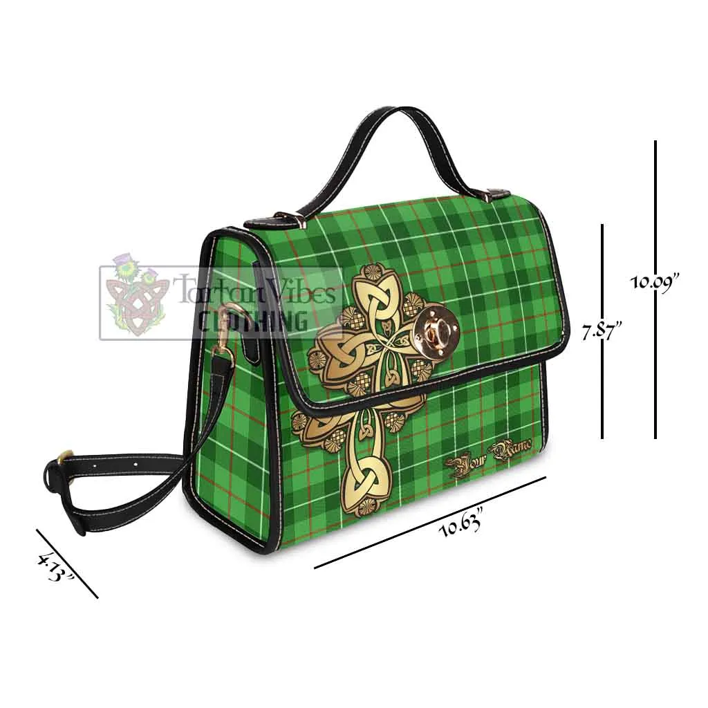 Boyle Tartan Waterproof Canvas Bag Golden Thistle Celtic Cross Style