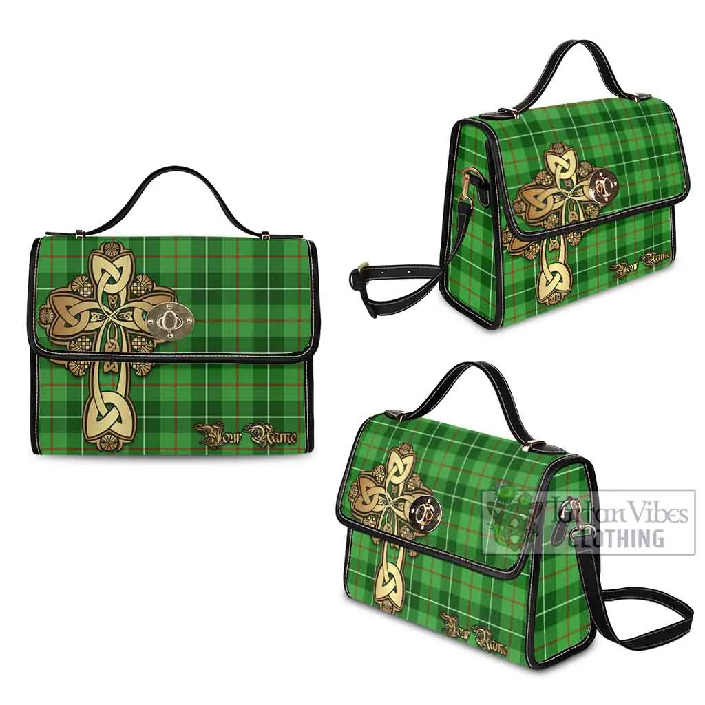 Boyle Tartan Waterproof Canvas Bag Golden Thistle Celtic Cross Style