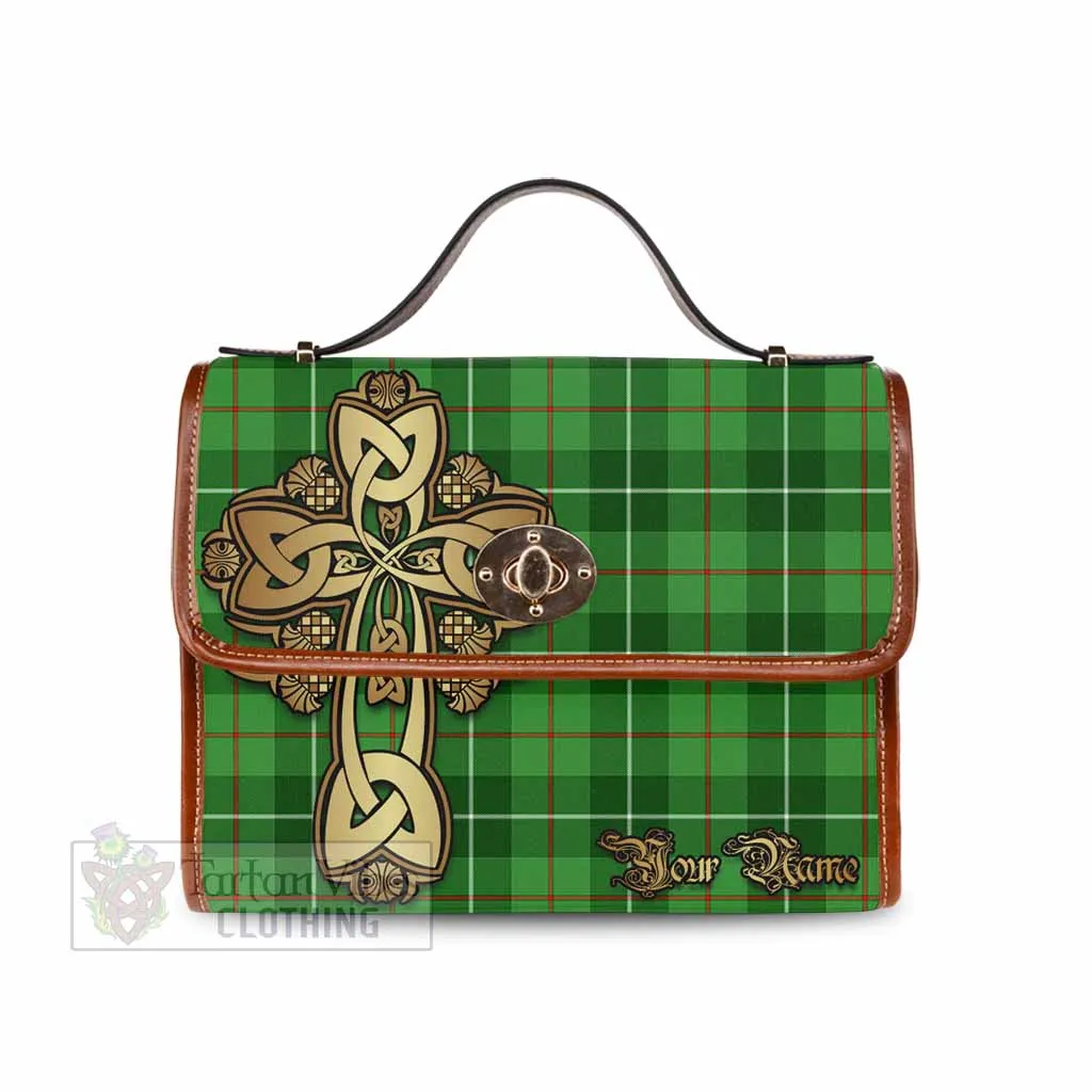 Boyle Tartan Waterproof Canvas Bag Golden Thistle Celtic Cross Style