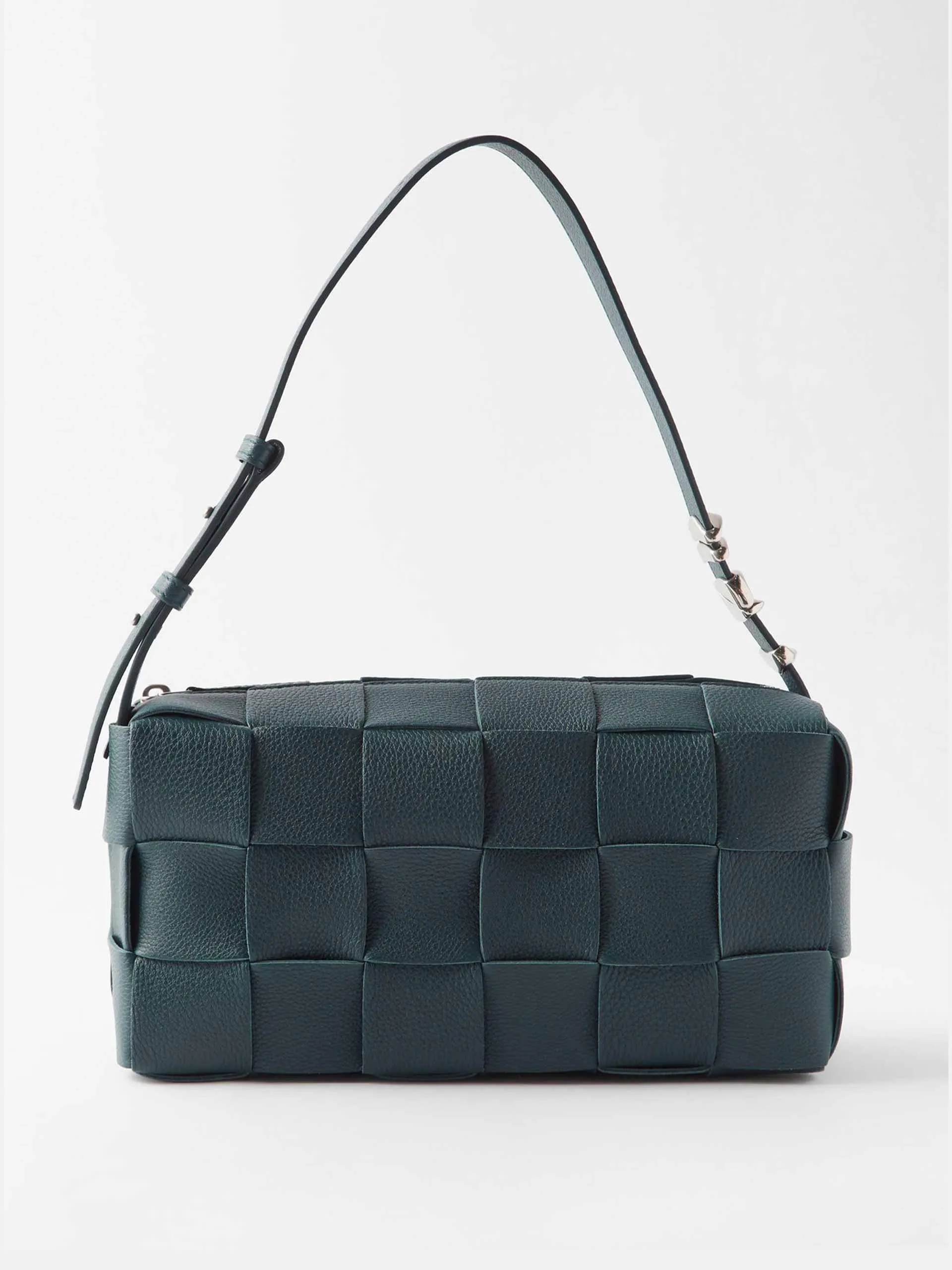 Brick Cassette Intrecciato-leather shoulder bag