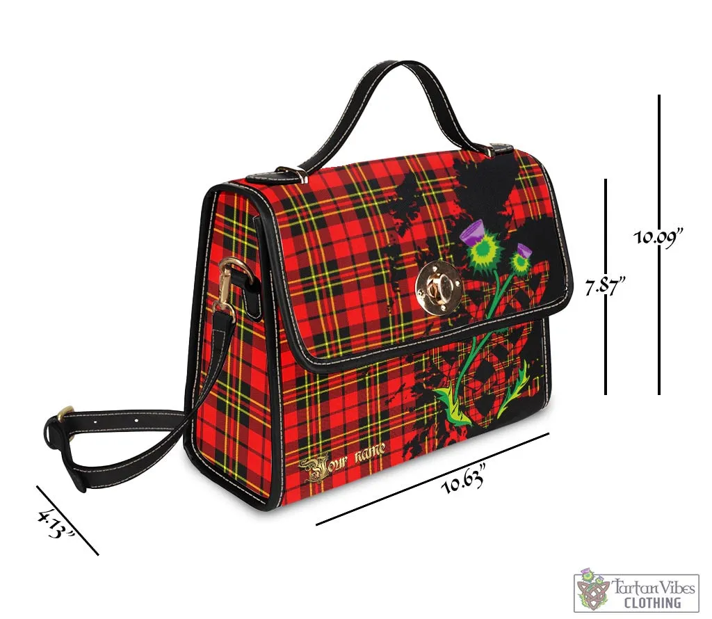 Brodie Modern Tartan Waterproof Canvas Bag with Scotland Map and Thistle Celtic Accents