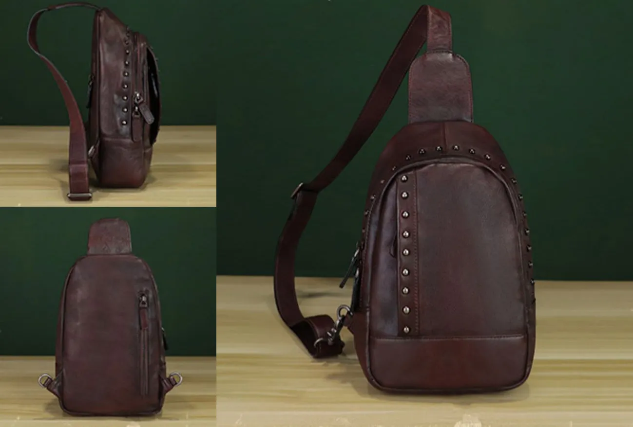 Brown Women's Crossbody Sling Bag Chest Bag For Women