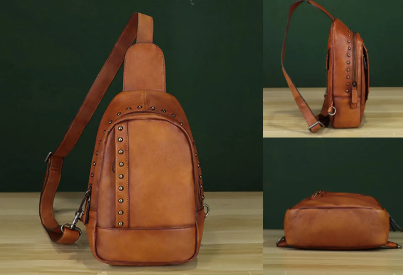 Brown Women's Crossbody Sling Bag Chest Bag For Women