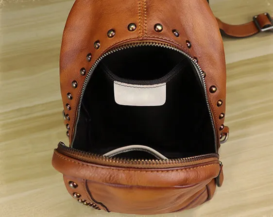 Brown Women's Crossbody Sling Bag Chest Bag For Women
