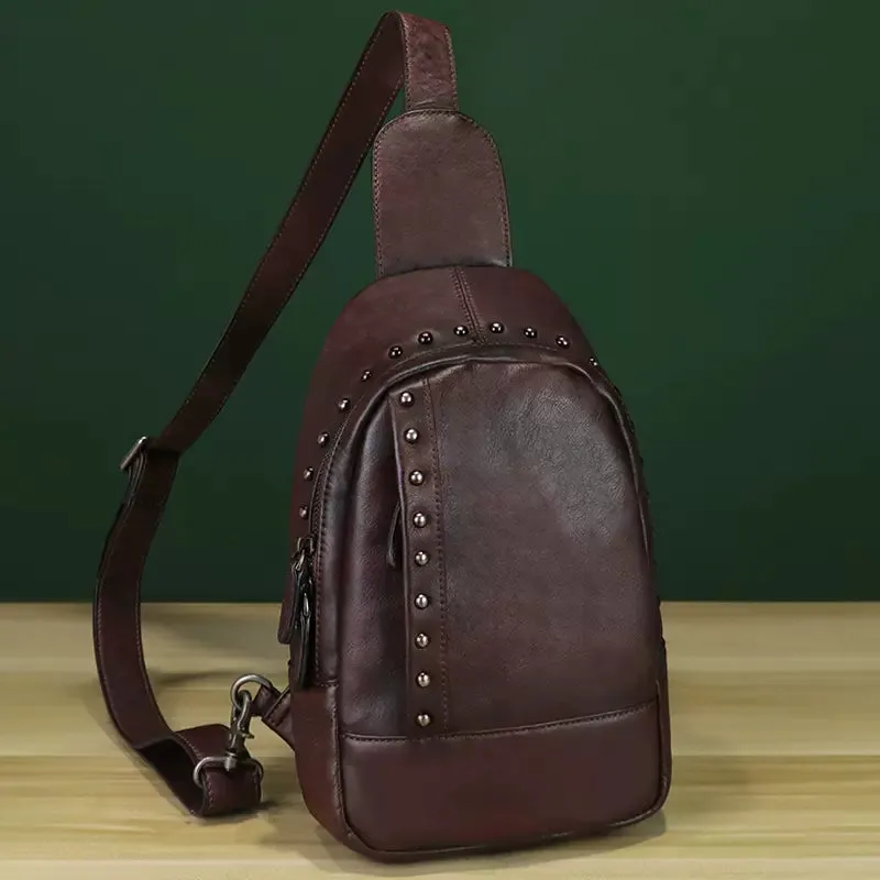 Brown Women's Crossbody Sling Bag Chest Bag For Women
