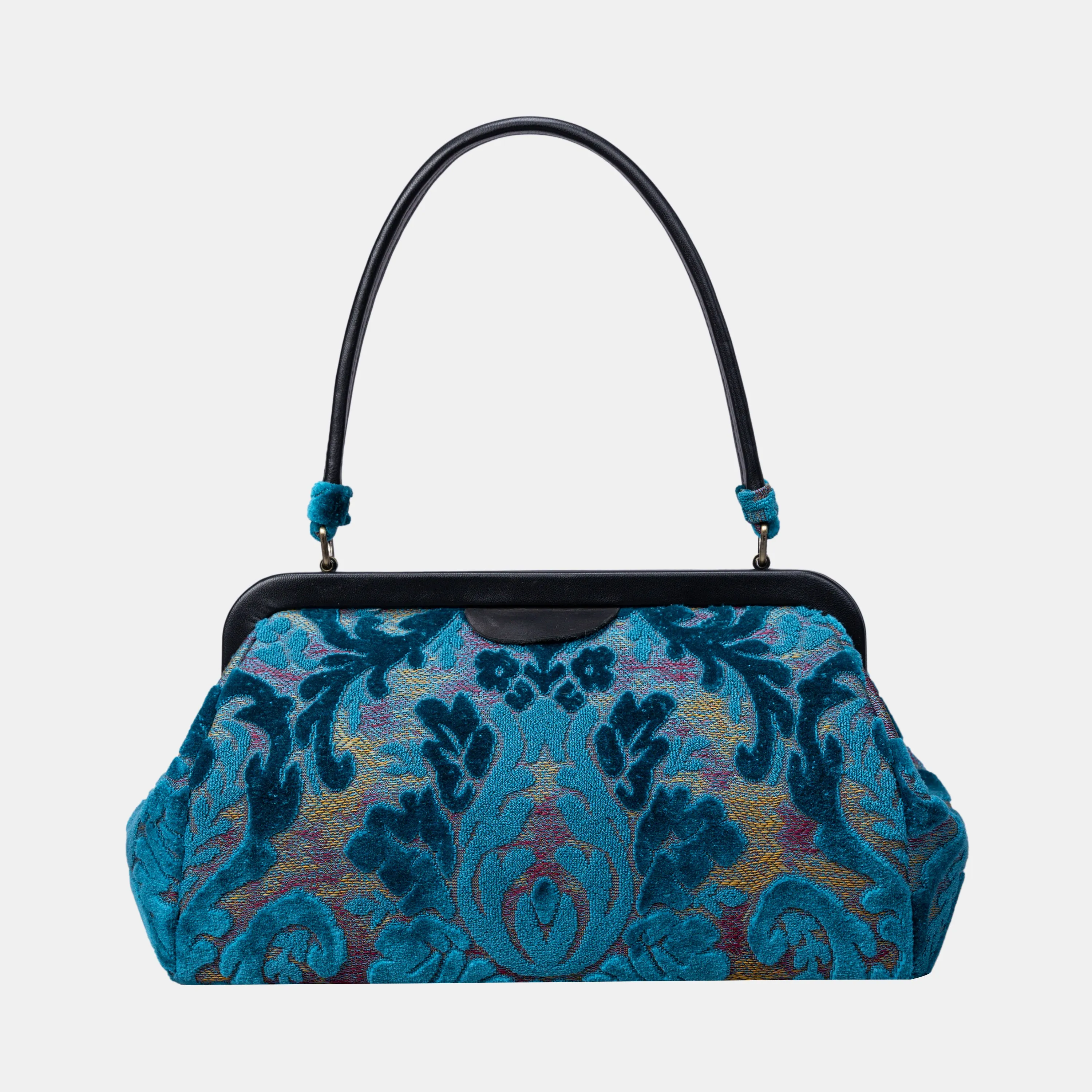 Burnout Velvet Aqua Blue Shoulder Bag