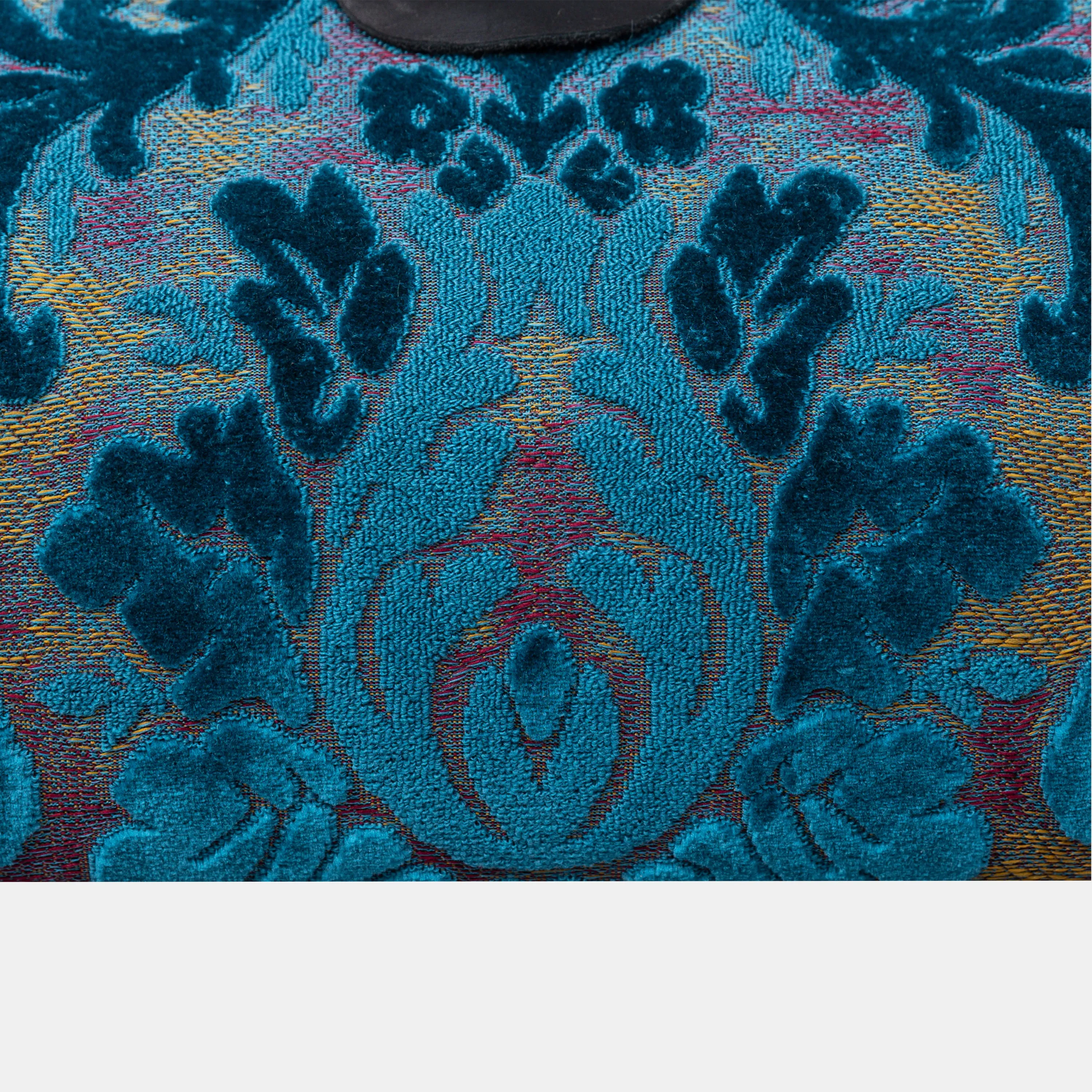 Burnout Velvet Aqua Blue Shoulder Bag