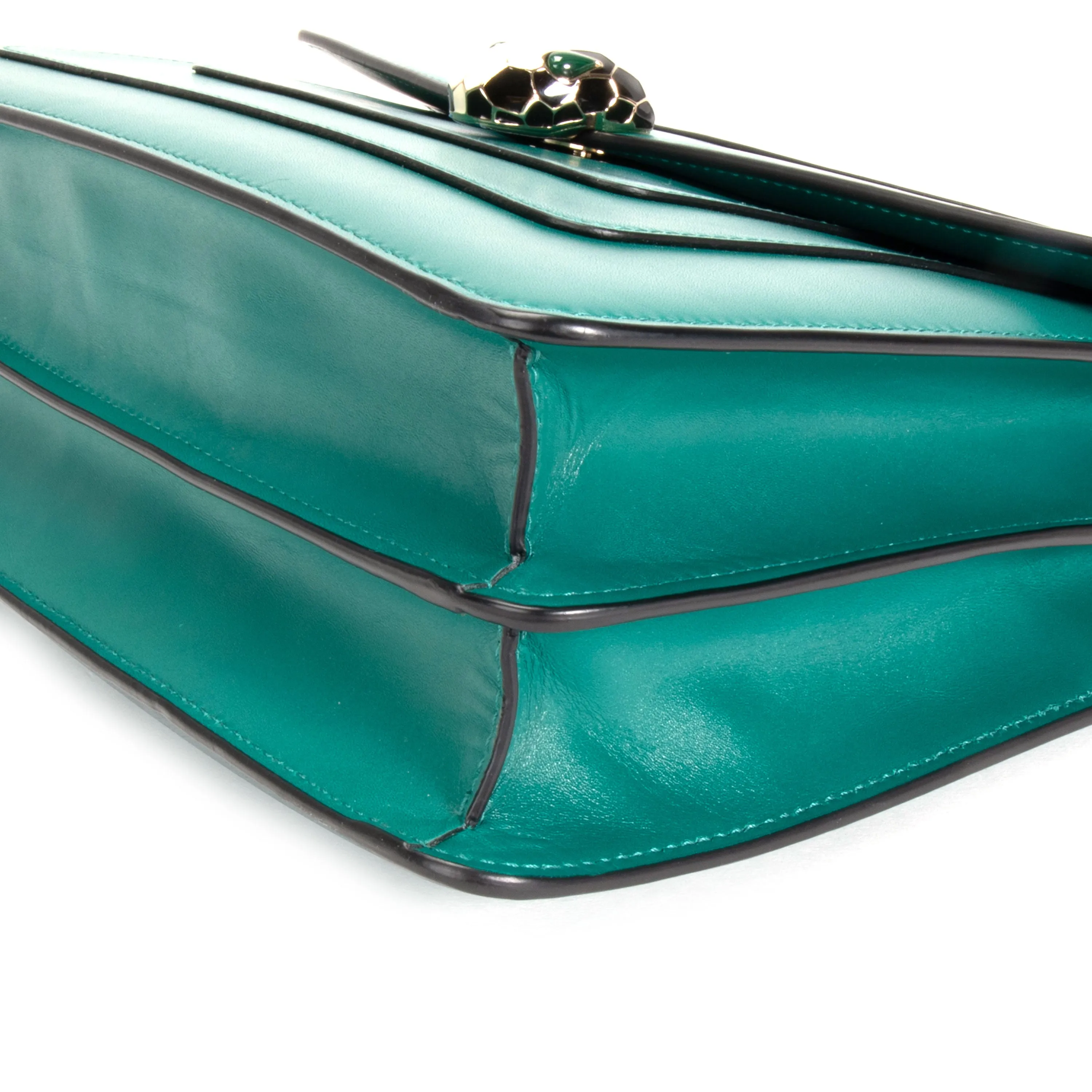 Bvlgari Serpenti Forever Emerald Green Calf Leather Shoulder Bag