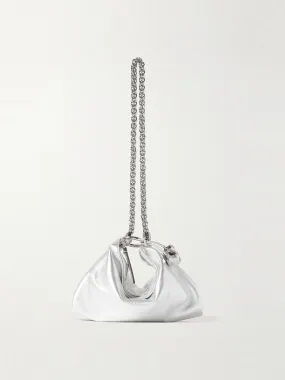 Callie embellished metallic leather shoulder bag